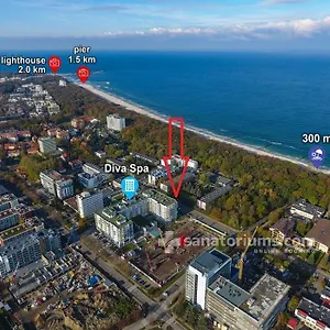 Prywatny, W 4 -gwiazdkowym Diva, Balkon, 300m Do Morza, Do Dworca Pkp Pieszo 10 Minut, Darmowe Wifi W Apartamencie, Dodatkowo Platne - Parking, Basen, Spa, Kołobrzeg